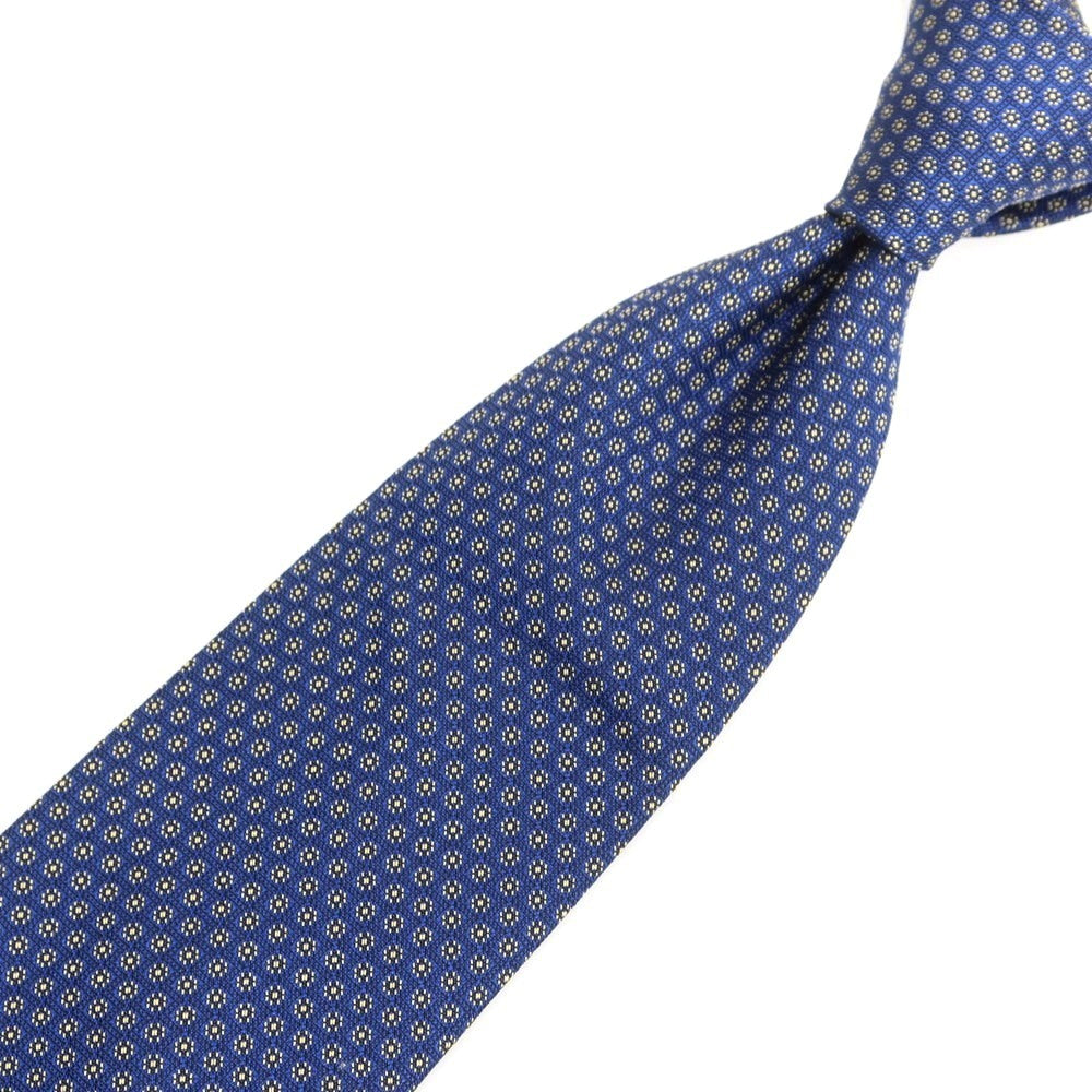 【中古】シャルベ CHARVET シルク 小紋柄ネクタイ ネイビーxブルー×イエローベージュ【 状態ランクA 】【 メンズ 】