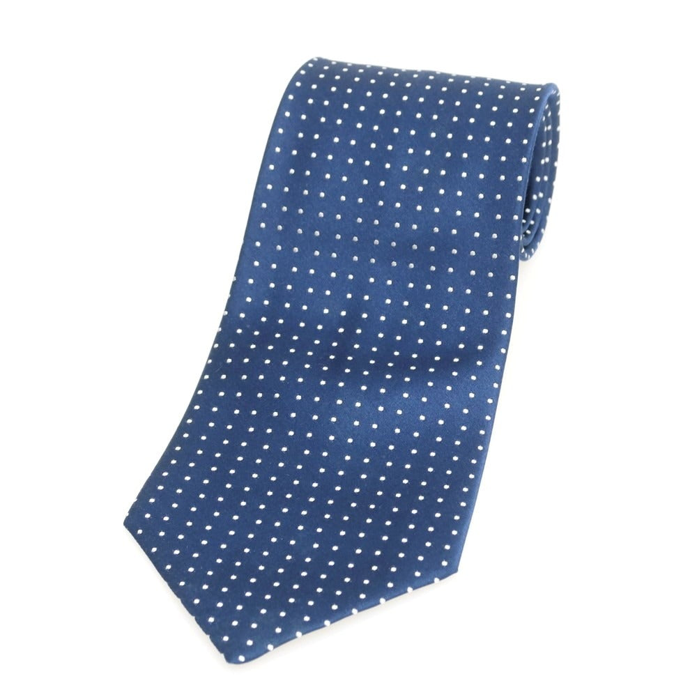 【中古】シャルベ CHARVET シルク ドット柄ネクタイ ネイビーxホワイト【 状態ランクB 】【 メンズ 】