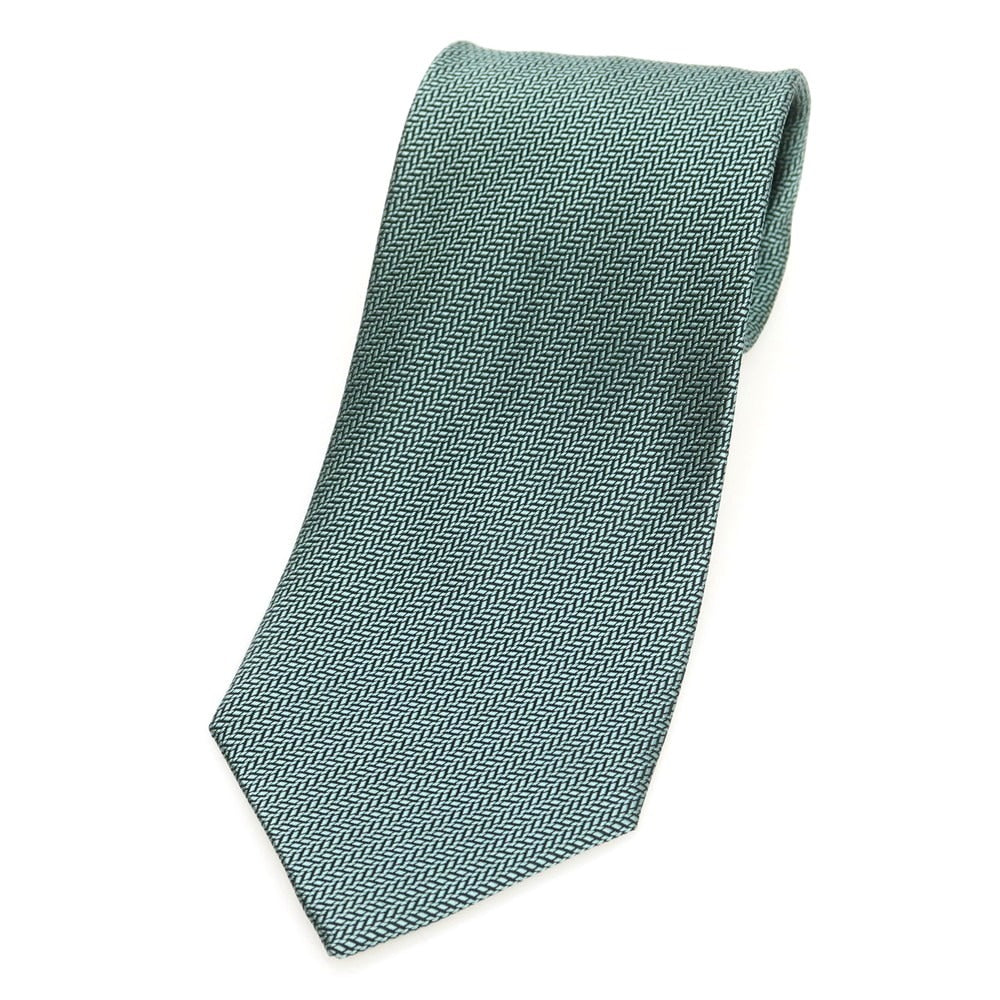 【中古】シャルベ CHARVET シルク 無地ネクタイ グリーン系xブラック【 状態ランクA 】【 メンズ 】
