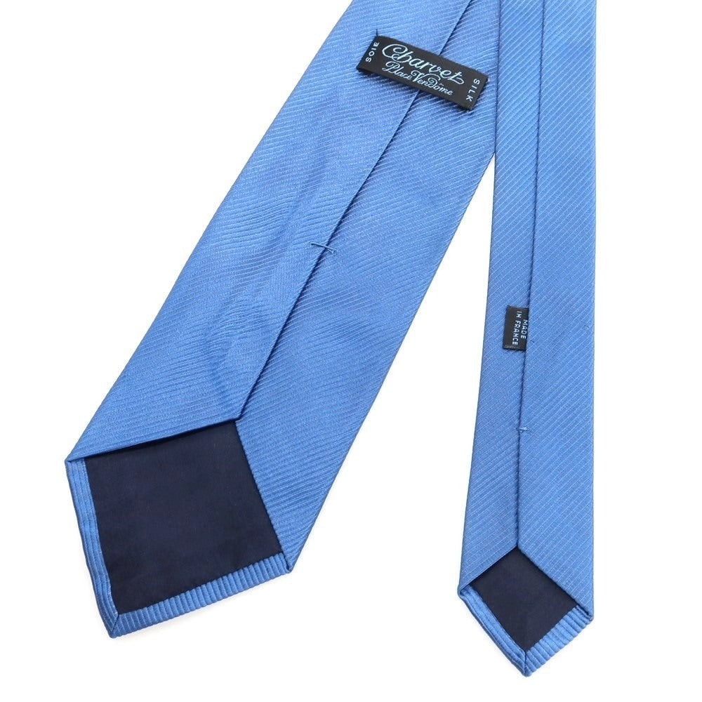 【中古】シャルベ CHARVET シルク 無地ネクタイ ブルー【 状態ランクA 】【 メンズ 】