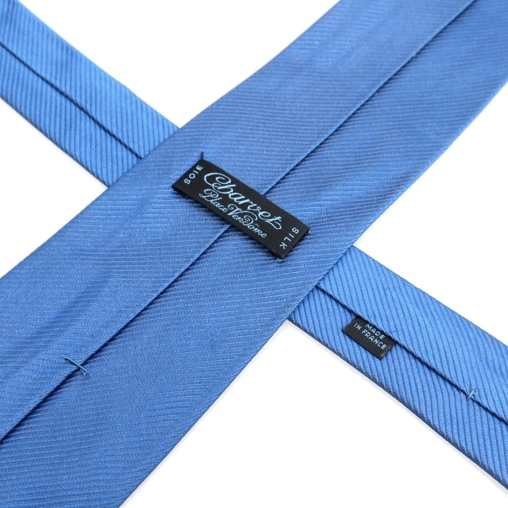 【中古】シャルベ CHARVET シルク 無地ネクタイ ブルー【 状態ランクA 】【 メンズ 】