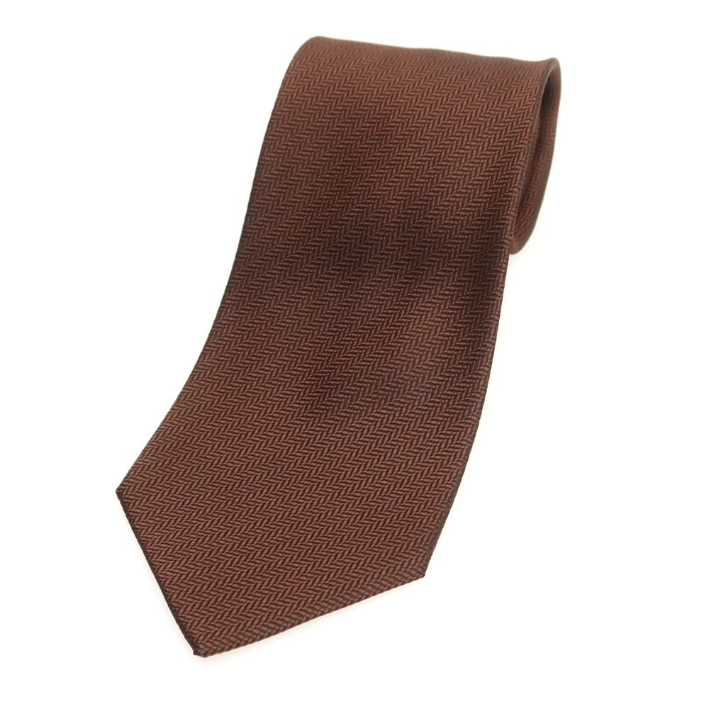 【中古】シャルベ CHARVET シルク 無地ネクタイ ブラウンxブラック【 状態ランクA 】【 メンズ 】