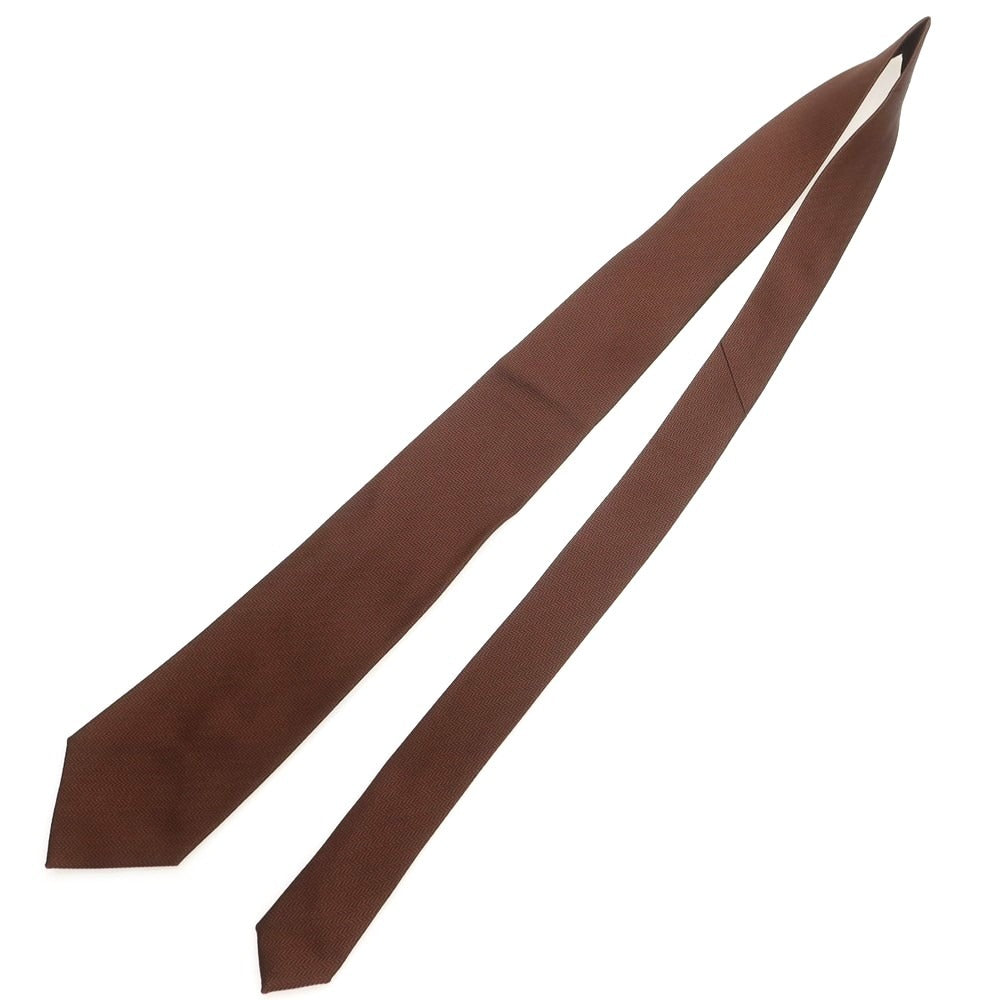 【中古】シャルベ CHARVET シルク 無地ネクタイ ブラウンxブラック【 状態ランクA 】【 メンズ 】