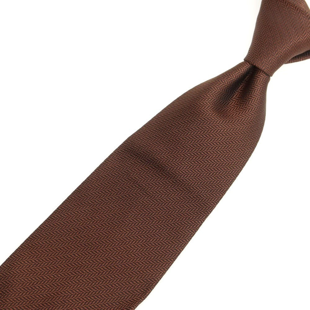 【中古】シャルベ CHARVET シルク 無地ネクタイ ブラウンxブラック【 状態ランクA 】【 メンズ 】