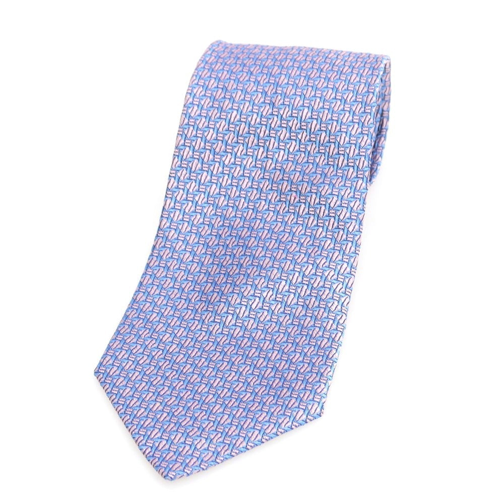 【中古】シャルベ CHARVET シルク ネクタイ ライトブルーxピンク【 状態ランクA 】【 メンズ 】