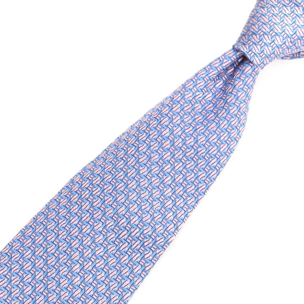 【中古】シャルベ CHARVET シルク ネクタイ ライトブルーxピンク【 状態ランクA 】【 メンズ 】