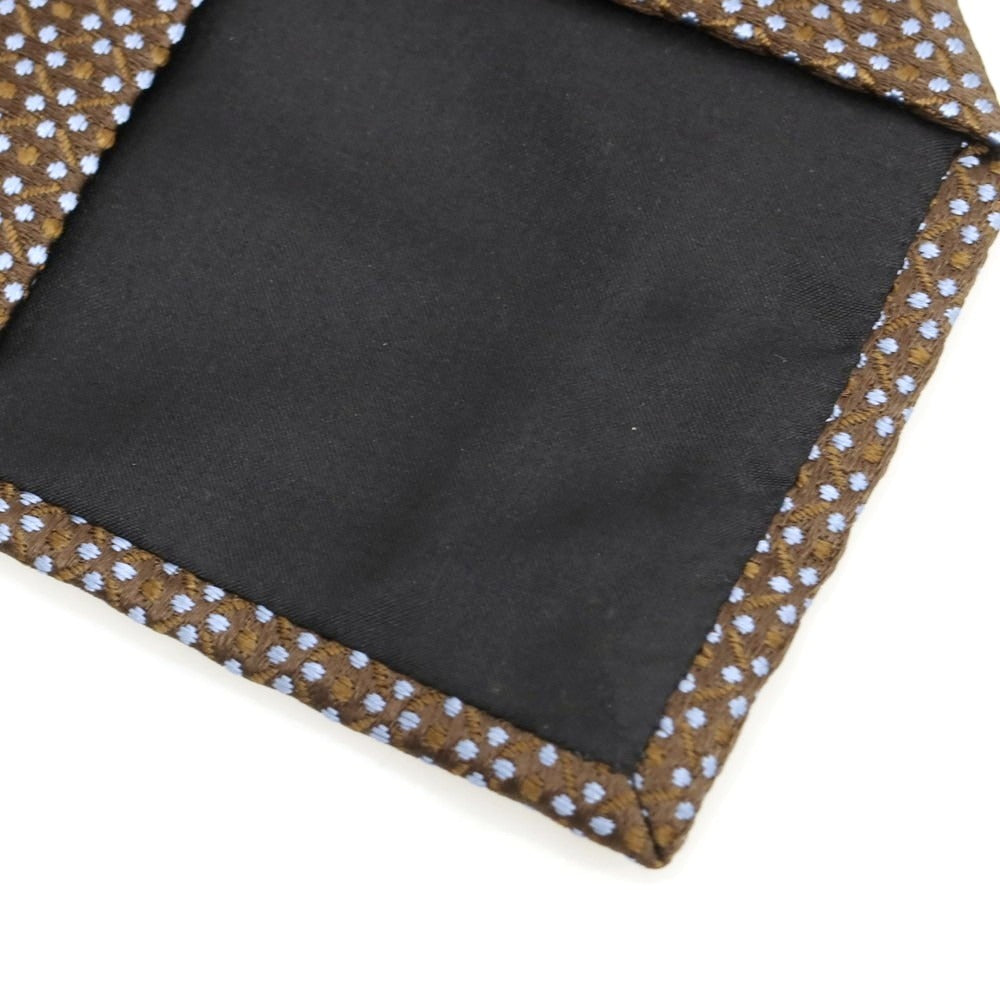 【中古】シャルベ CHARVET シルク ネクタイ ブラウンxライトブルー【 状態ランクA 】【 メンズ 】