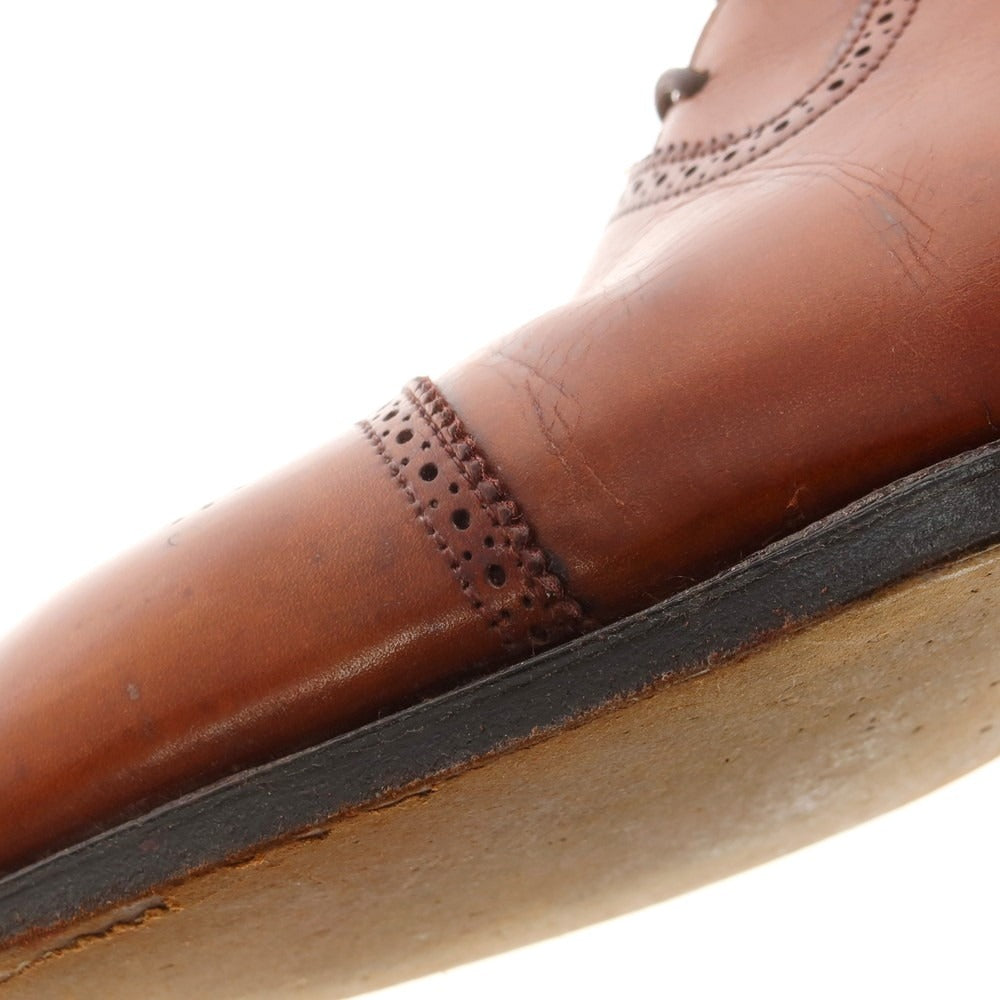 【中古】エドワードグリーン EDWARD GREEN LICHFIELD セミブローグ ドレスシューズ ブラウン【 7 1/2E 】【 状態ランクC 】【 メンズ 】