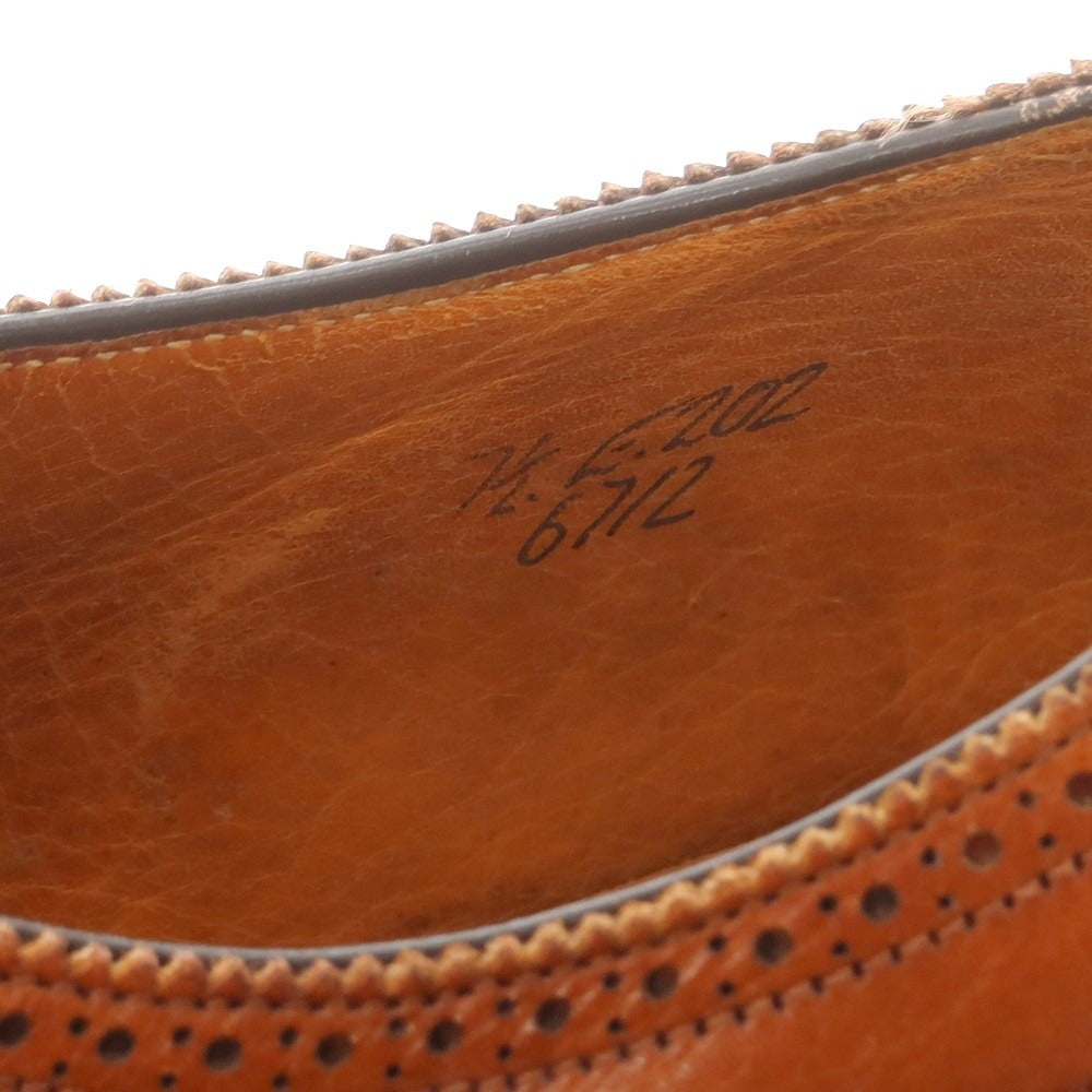 【中古】エドワードグリーン EDWARD GREEN LICHFIELD セミブローグ ドレスシューズ ブラウン【 7 1/2E 】【 状態ランクC 】【 メンズ 】