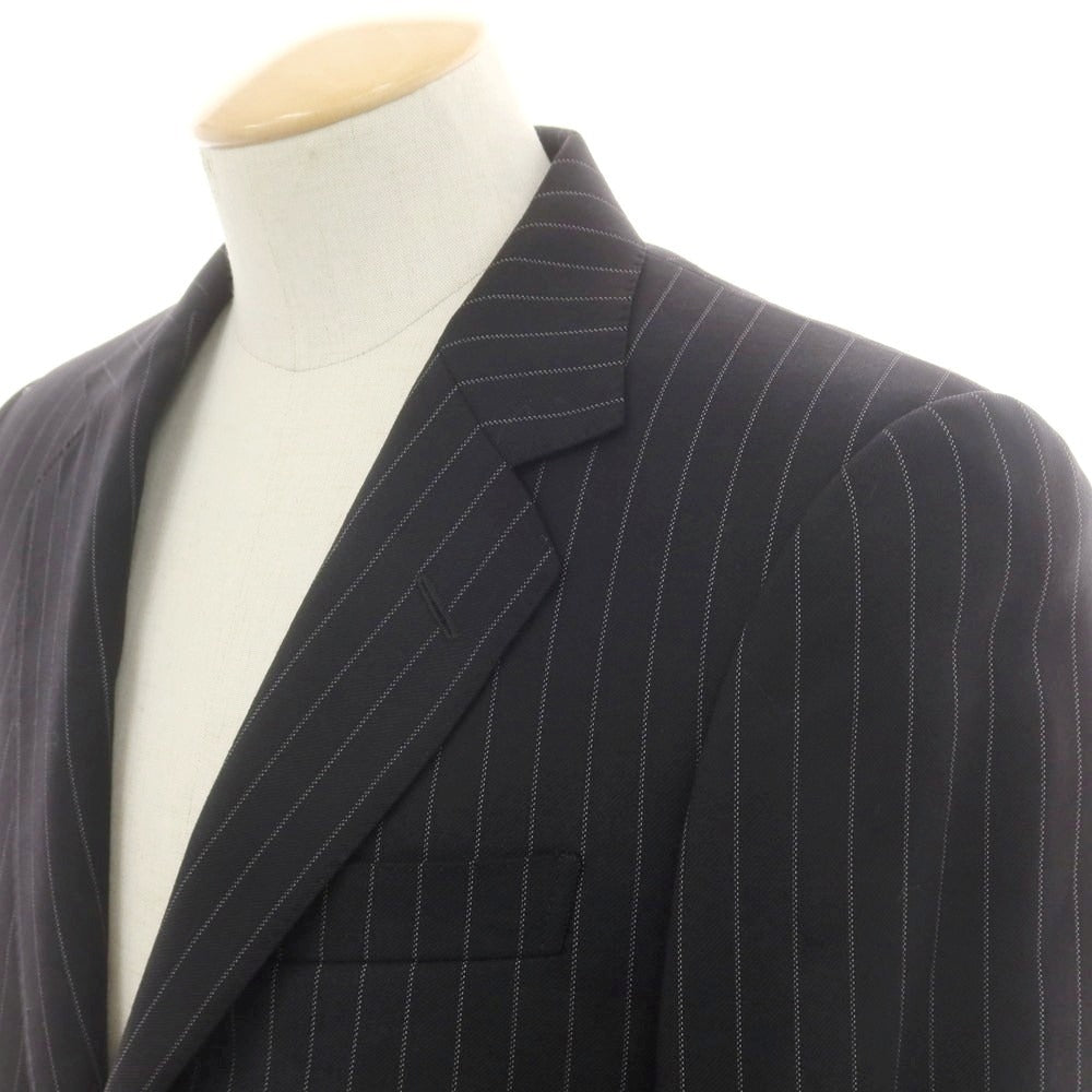 【中古】グッチ GUCCI ウール ストライプ 2つボタンスーツ ブラックxホワイト【 表記なし(S位) 】【 状態ランクB 】【 メンズ 】