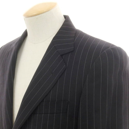 【中古】グッチ GUCCI ウール ストライプ 2つボタンスーツ ブラックxホワイト【 表記なし（S位） 】【 状態ランクB 】【 メンズ 】