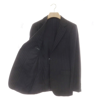 【中古】グッチ GUCCI ウール ストライプ 2つボタンスーツ ブラックxホワイト【 表記なし（S位） 】【 状態ランクB 】【 メンズ 】