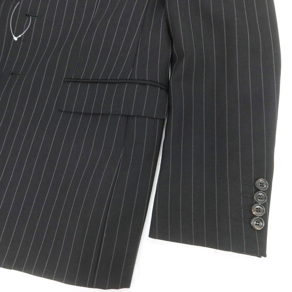 【中古】グッチ GUCCI ウール ストライプ 2つボタンスーツ ブラックxホワイト【 サイズ表記なし（S位） 】【 状態ランクB 】【 メンズ 】 [CPD]