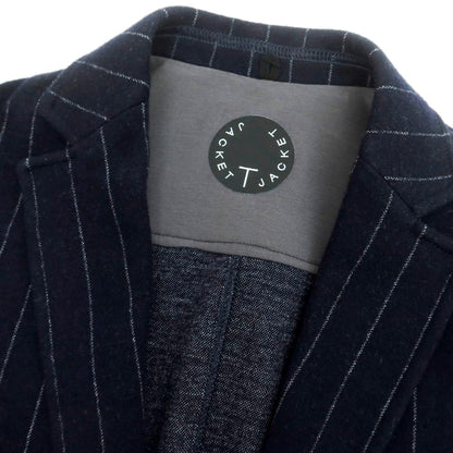 【中古】ティージャケット T-JACKET ウールコットンジャージー カジュアルジャケット ネイビーxホワイト【 XS 】【 状態ランクB 】【 メンズ 】