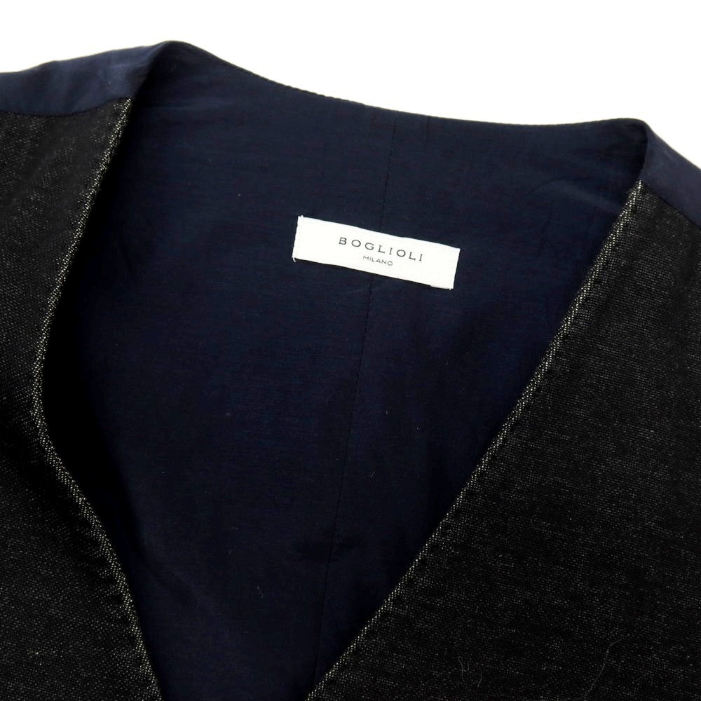 【SALE30%OFF/返品不可】【中古】ボリオリ BOGLIOLI K.JACKET コットン カジュアル系ジレ ベスト ブラックxネイビー【 サイズ44 】【 状態ランクB 】【 メンズ 】