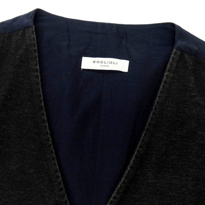 【SALE30%OFF/返品不可】【中古】ボリオリ BOGLIOLI K.JACKET コットン カジュアル系ジレ ベスト ブラックxネイビー【 サイズ46 】【 状態ランクB 】【 メンズ 】