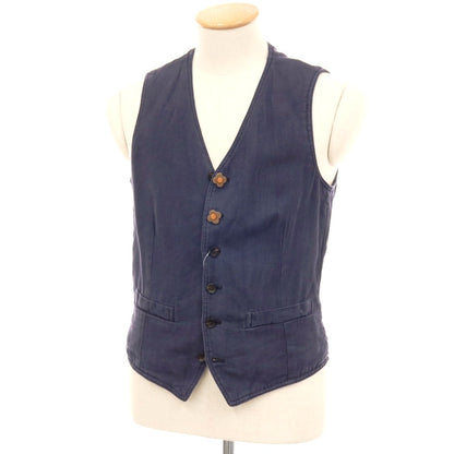 【中古】ラルディーニ LARDINI コットンレーヨン カジュアル系ジレ ベスト ネイビー【サイズ44 REG】【 状態ランクB 】【 メンズ 】