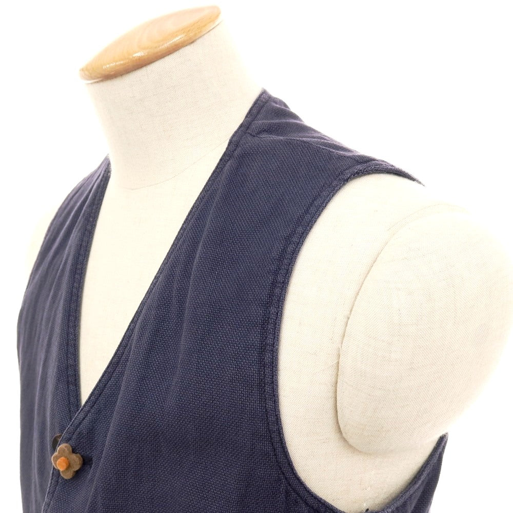 【中古】ラルディーニ LARDINI コットンレーヨン カジュアル系ジレ ベスト ネイビー【サイズ44 REG】【 状態ランクB 】【 メンズ 】