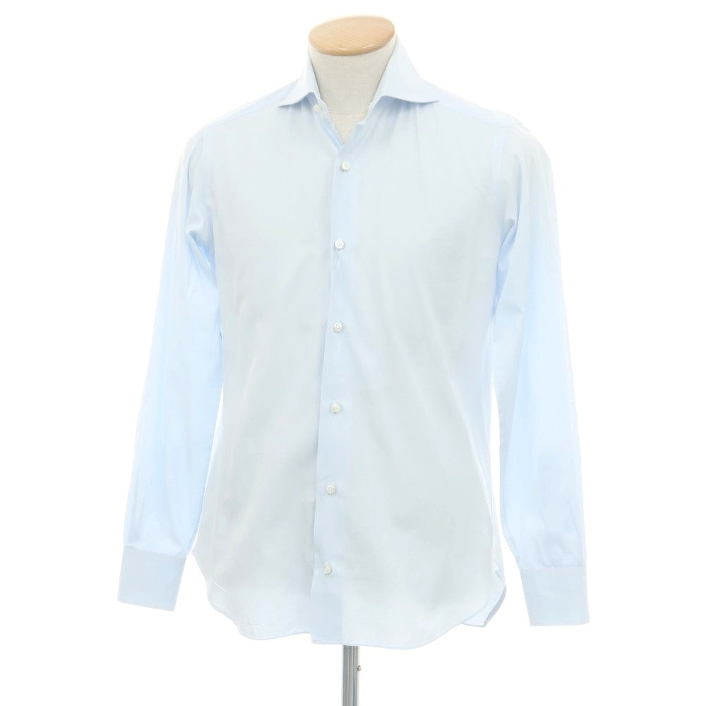 【中古】バルバ BARBA コットン ホリゾンタルカラー ドレスシャツ ライトブルー【 37 】【 状態ランクC 】【 メンズ 】