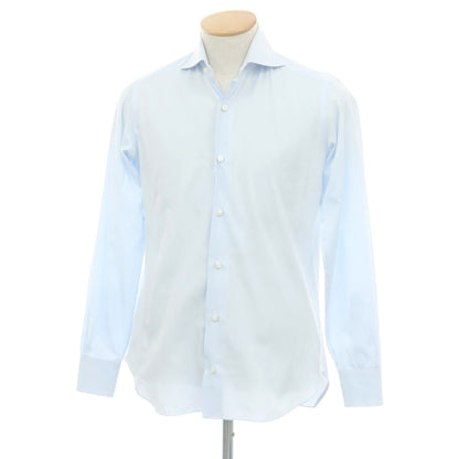 【中古】バルバ BARBA コットン ホリゾンタルカラー ドレスシャツ ライトブルー【 37 】【 状態ランクC 】【 メンズ 】