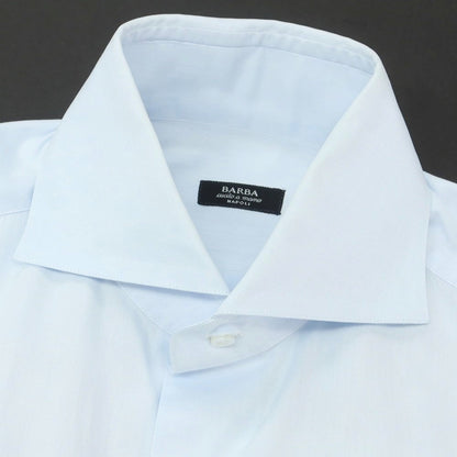【中古】バルバ BARBA コットン ホリゾンタルカラー ドレスシャツ ライトブルー【 37 】【 状態ランクC 】【 メンズ 】