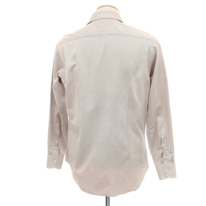 【中古】クイード QJD コットン ホリゾンタルカラー ドレスシャツ ブラウンxホワイト【 38 】【 状態ランクB 】【 メンズ 】