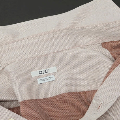 【中古】クイード QJD コットン ホリゾンタルカラー ドレスシャツ ブラウンxホワイト【 38 】【 状態ランクB 】【 メンズ 】