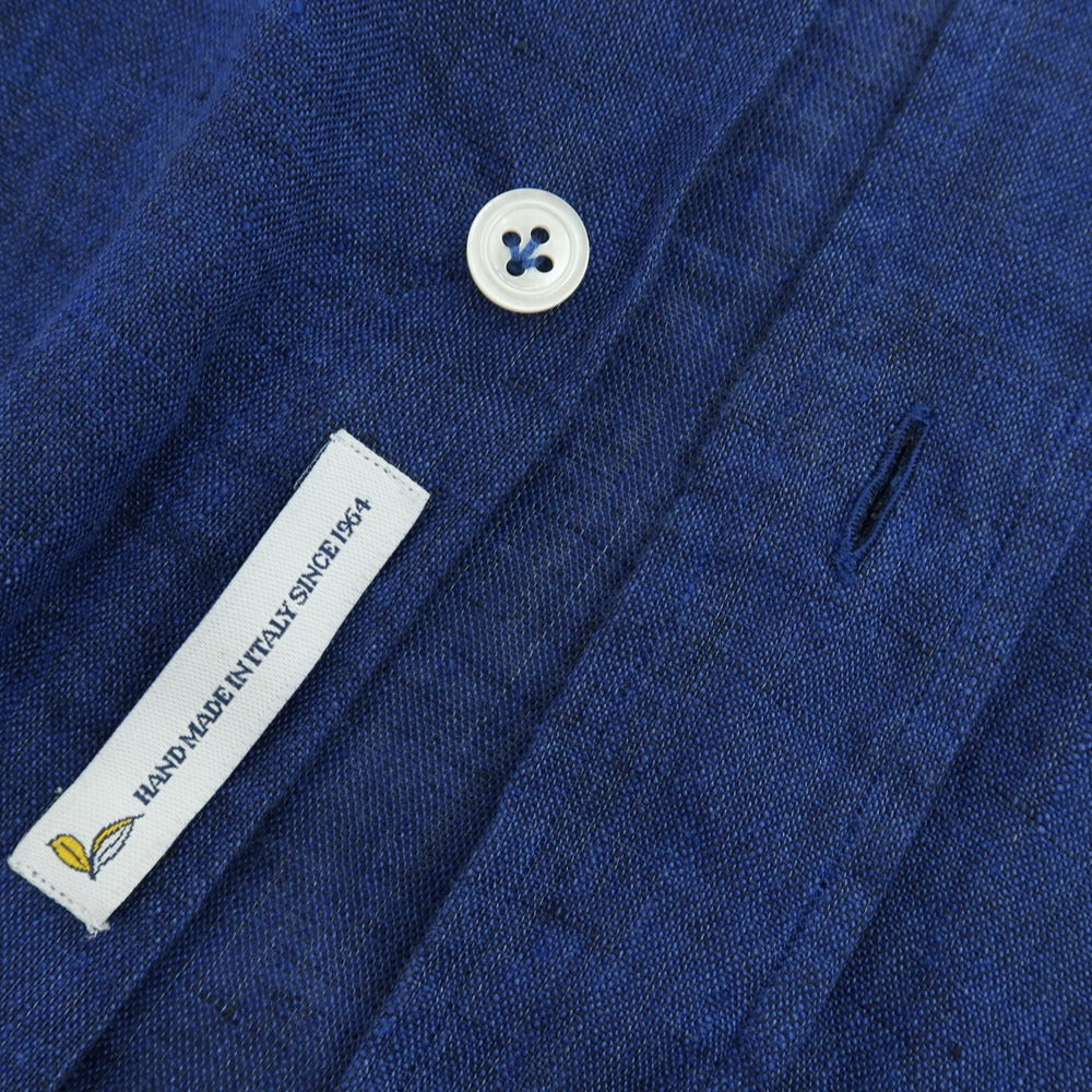 【中古】マリオ ムスカリエッロ Mario Muscariello リネン 半袖シャツ ネイビーブルー【サイズXS】【 状態ランクC 】【 メンズ 】