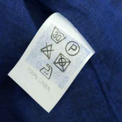 【中古】マリオ ムスカリエッロ Mario Muscariello リネン 半袖シャツ ネイビーブルー【サイズXS】【 状態ランクC 】【 メンズ 】