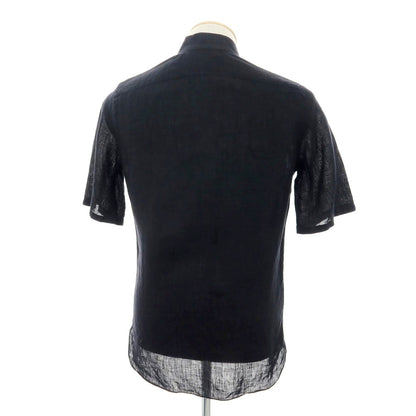 【中古】マリオ ムスカリエッロ Mario Muscariello リネン 半袖シャツ ブラック【サイズXS】【 状態ランクC 】【 メンズ 】
