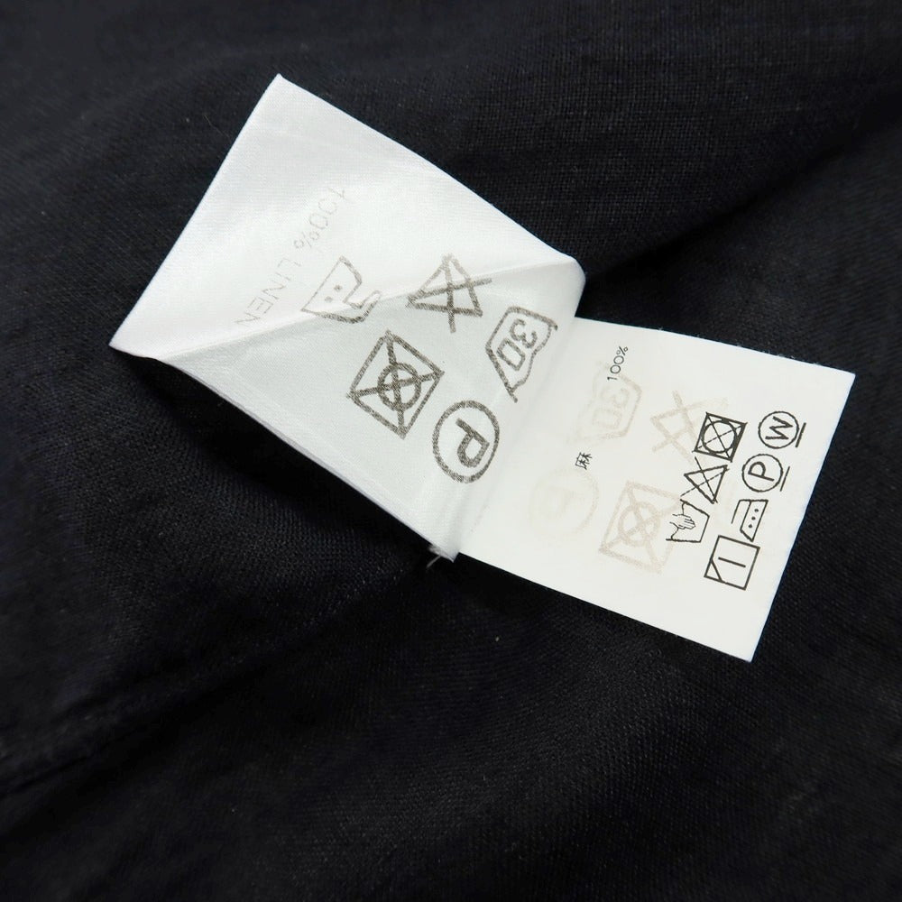 【中古】マリオ ムスカリエッロ Mario Muscariello リネン 半袖シャツ ブラック【サイズXS】【 状態ランクC 】【 メンズ 】