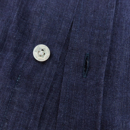 【中古】バルバ ダンディライフ BARBA DANDY LIFE リネン 半袖シャツ ライトネイビー【サイズ37】【 状態ランクC 】【 メンズ 】