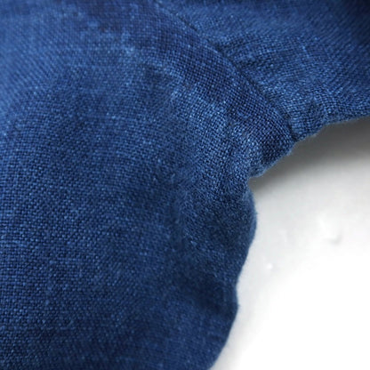 【中古】フィナモレ Finamore リネン カジュアルシャツ ブルーネイビー【サイズ37】【 状態ランクC 】【 メンズ 】