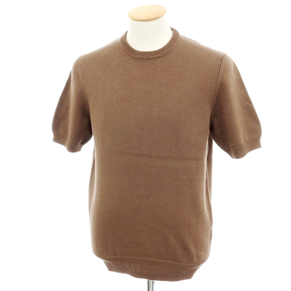 【中古】アレッサンドロルッピ Alessandro Luppi コットン 半袖クルーネックニット アッシュブラウン【 46 】【 状態ランクA 】【 メンズ 】