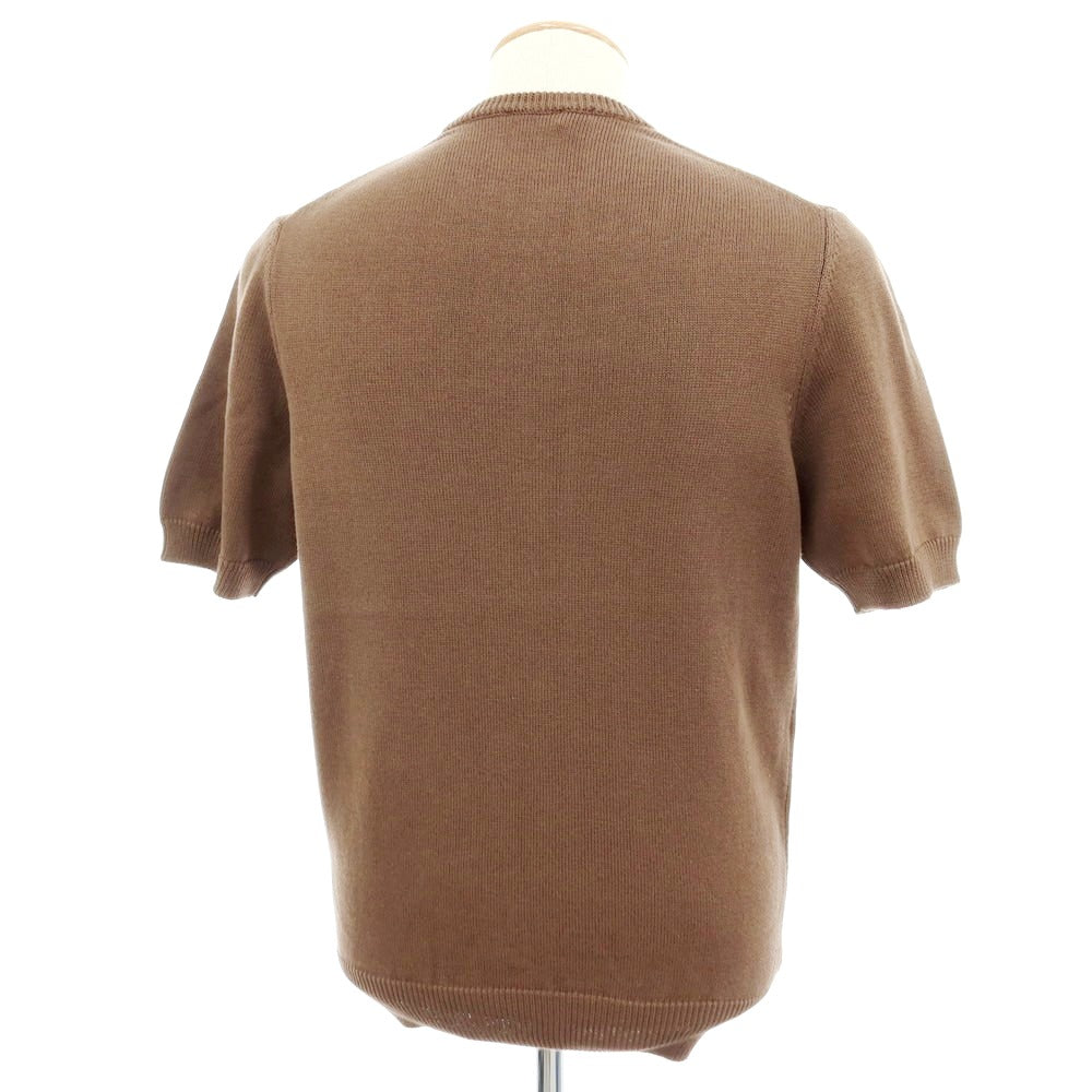 【中古】アレッサンドロルッピ Alessandro Luppi コットン 半袖クルーネックニット アッシュブラウン【 46 】【 状態ランクA 】【 メンズ 】