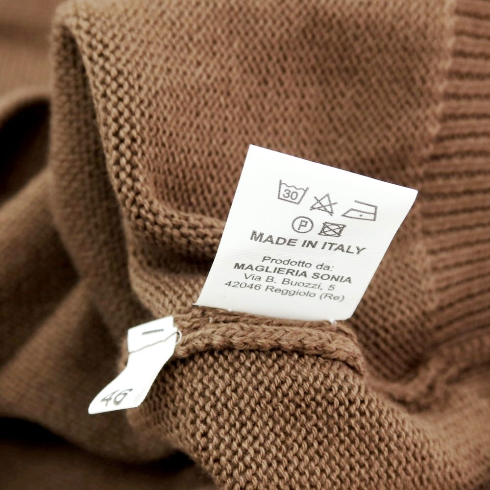 【中古】アレッサンドロルッピ Alessandro Luppi コットン 半袖クルーネックニット アッシュブラウン【 46 】【 状態ランクA 】【 メンズ 】