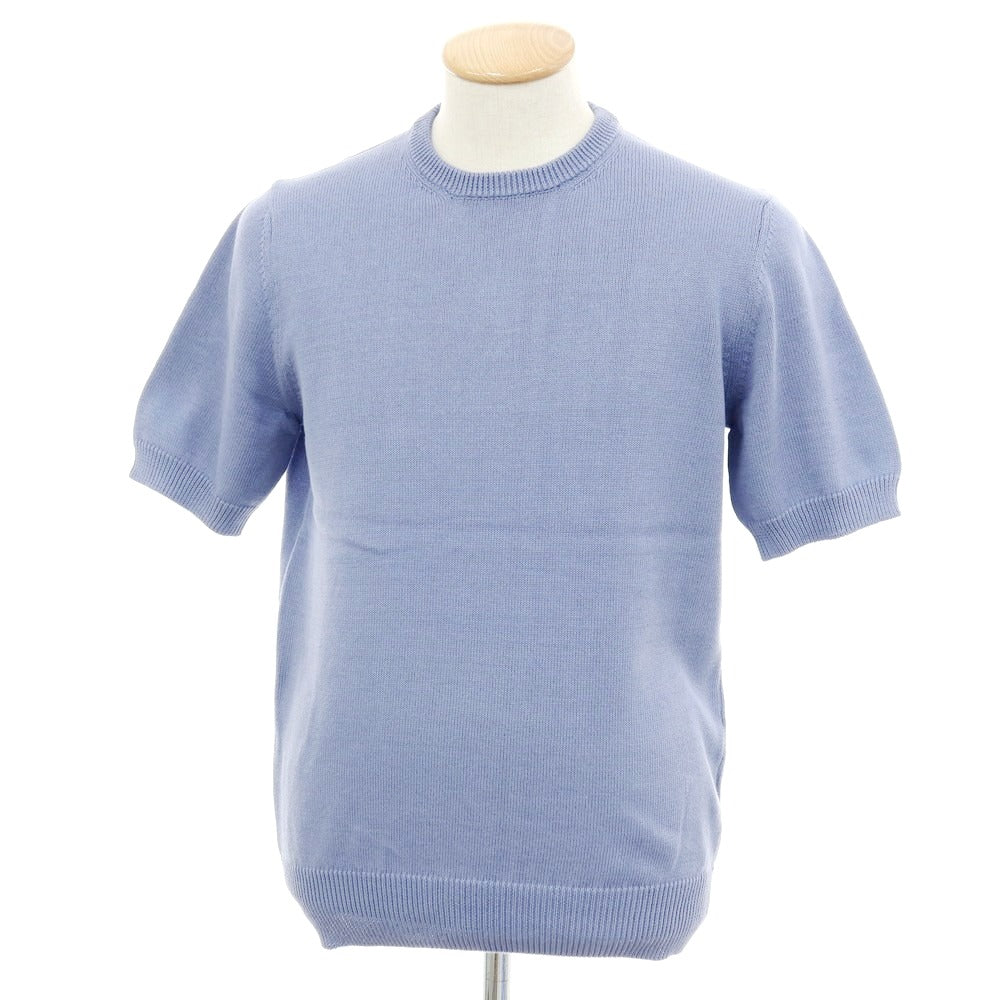 【中古】アレッサンドロルッピ Alessandro Luppi コットン 半袖クルーネックニット ダスティブルー【 46 】【 状態ランクA 】【 メンズ 】
