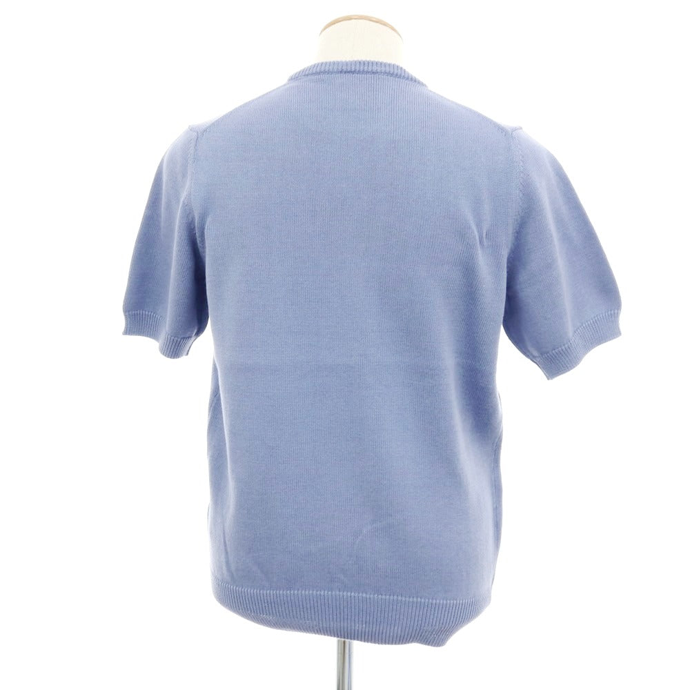 【中古】アレッサンドロルッピ Alessandro Luppi コットン 半袖クルーネックニット ダスティブルー【 46 】【 状態ランクA 】【 メンズ 】