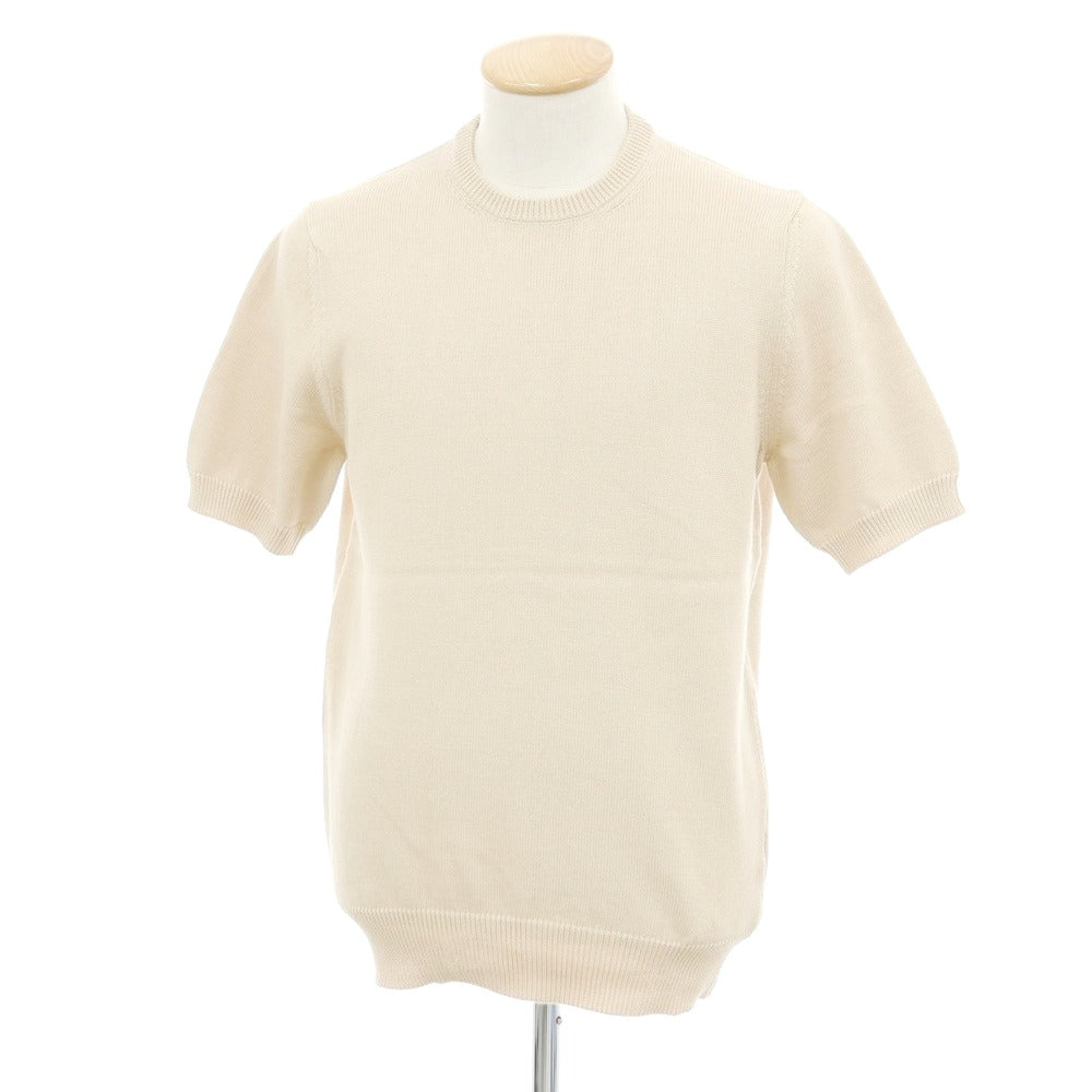 【中古】アレッサンドロルッピ Alessandro Luppi コットン 半袖クルーネックニット ベージュ【 46 】【 状態ランクA 】【 メンズ 】