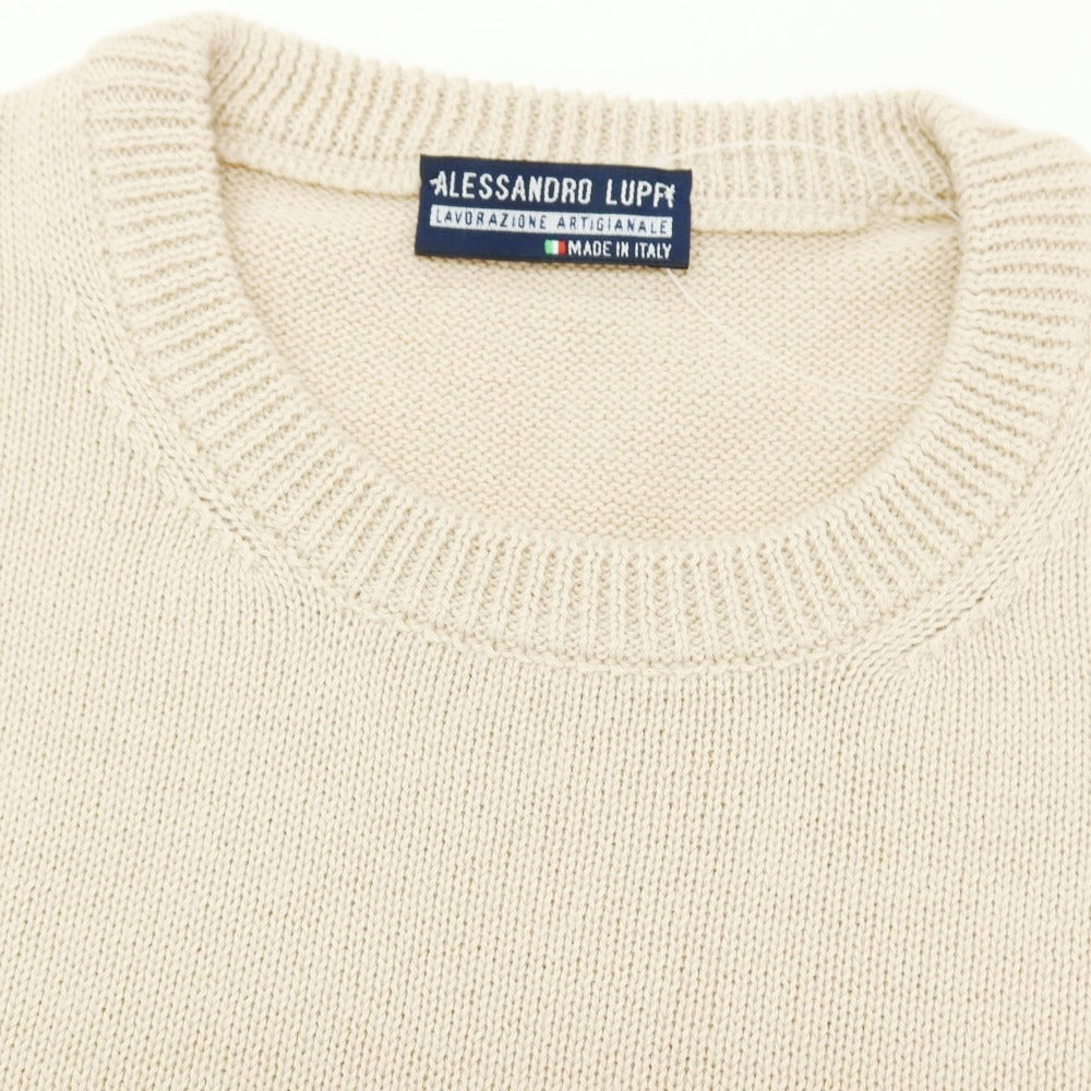 【中古】アレッサンドロルッピ Alessandro Luppi コットン 半袖クルーネックニット ベージュ【 46 】【 状態ランクA 】【 メンズ 】