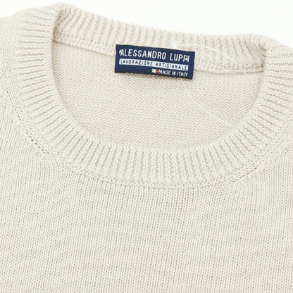 【中古】アレッサンドロルッピ Alessandro Luppi コットン 半袖クルーネックニット グレージュ【 46 】【 状態ランクA 】【 メンズ 】