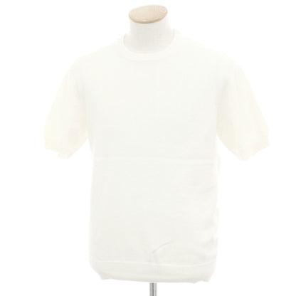 【中古】アレッサンドロルッピ Alessandro Luppi コットン 半袖クルーネックニット アイボリー【 46 】【 状態ランクA 】【 メンズ 】