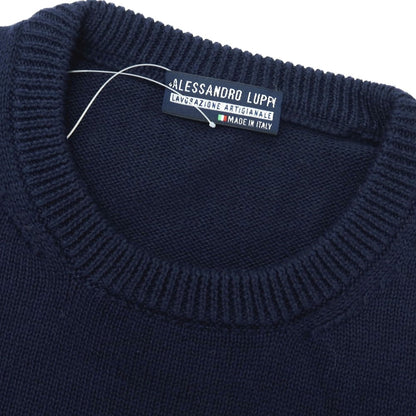 【中古】アレッサンドロルッピ Alessandro Luppi コットン クルーネック プルオーバーニット ネイビー【 46 】【 状態ランクA 】【 メンズ 】