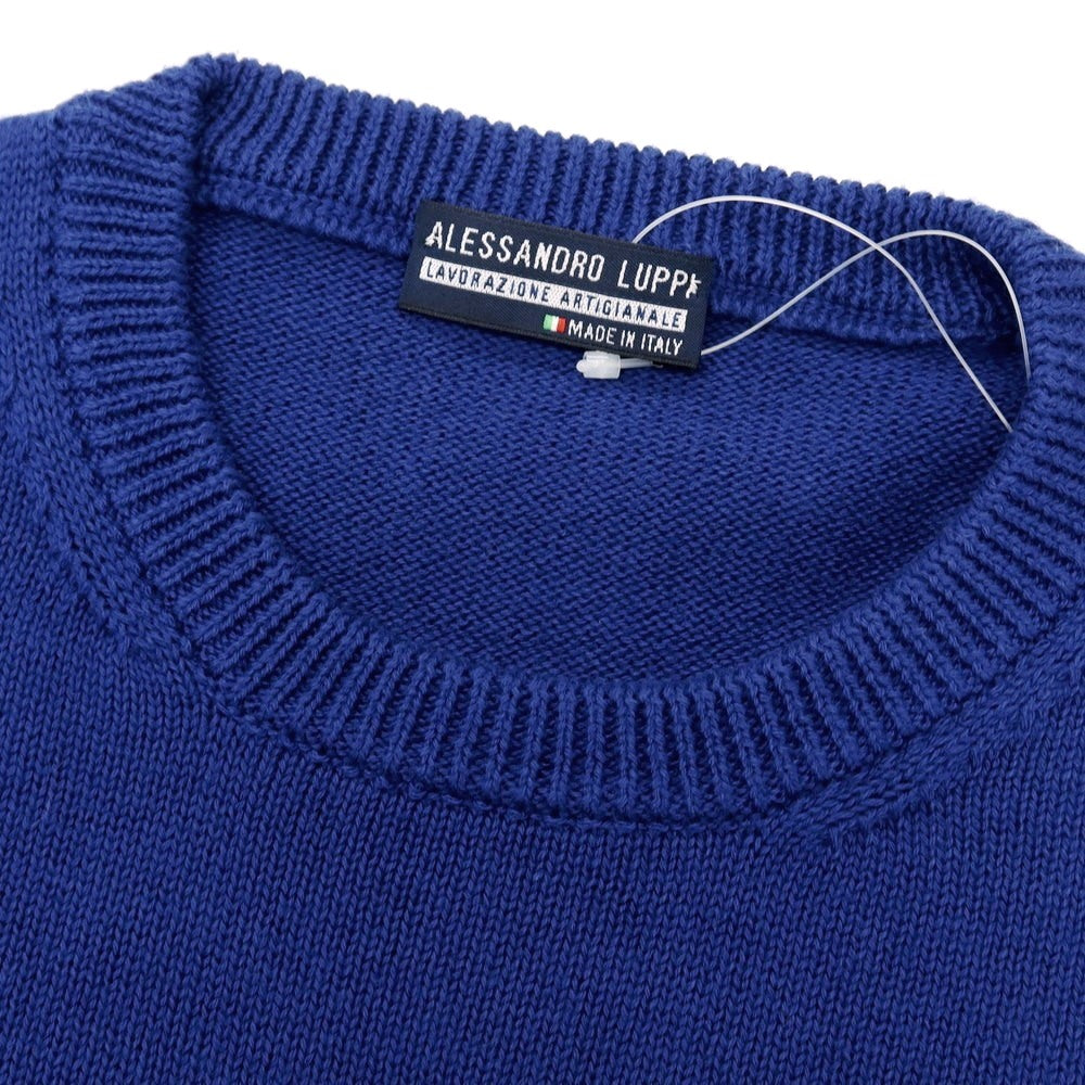 【中古】アレッサンドロルッピ Alessandro Luppi コットン クルーネック プルオーバーニット ロイヤルブルー【 46 】【 状態ランクA 】【 メンズ 】