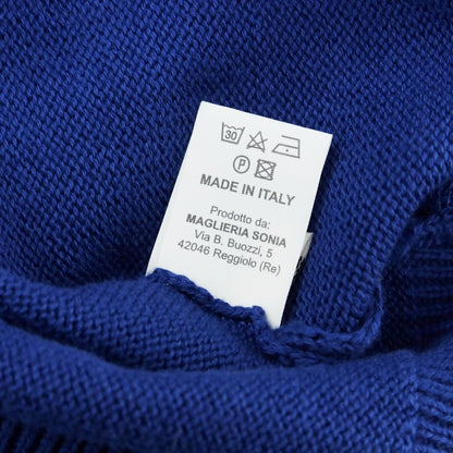 【中古】アレッサンドロルッピ Alessandro Luppi コットン クルーネック プルオーバーニット ロイヤルブルー【 46 】【 状態ランクA 】【 メンズ 】