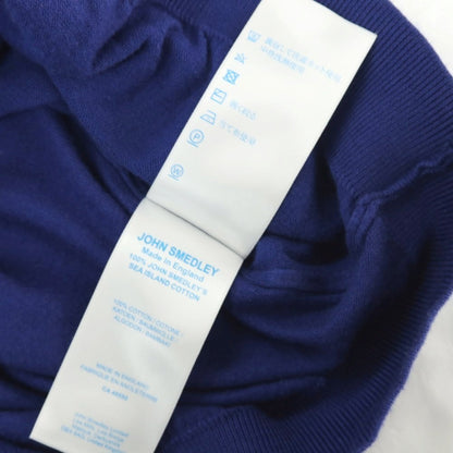 【中古】ジョンスメドレー JOHN SMEDLEY ハイゲージ コットン Vネック 半袖 プルオーバーニット ダークスマルトブルー系【 S 】【 状態ランクC 】【 メンズ 】