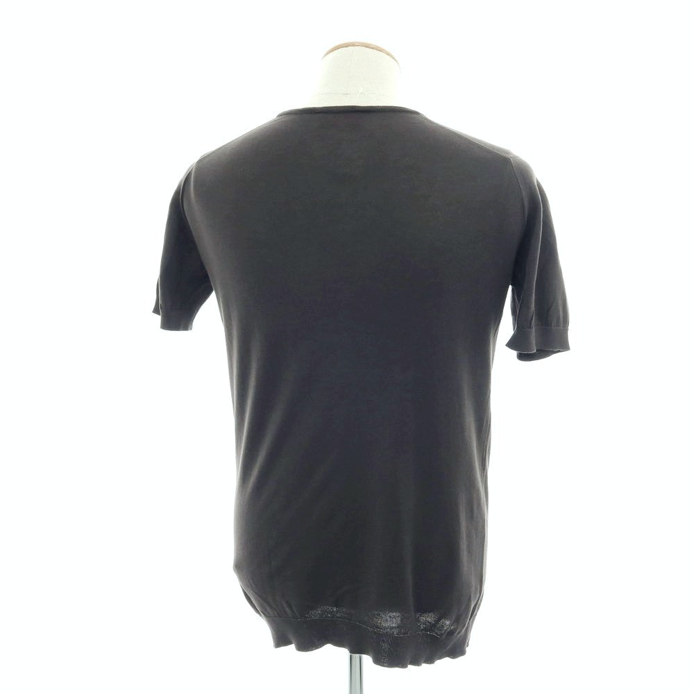 【中古】ジョンスメドレー JOHN SMEDLEY ハイゲージ コットン Vネック 半袖 プルオーバーニット チャコールグレー系【 S 】【 状態ランクC 】【 メンズ 】