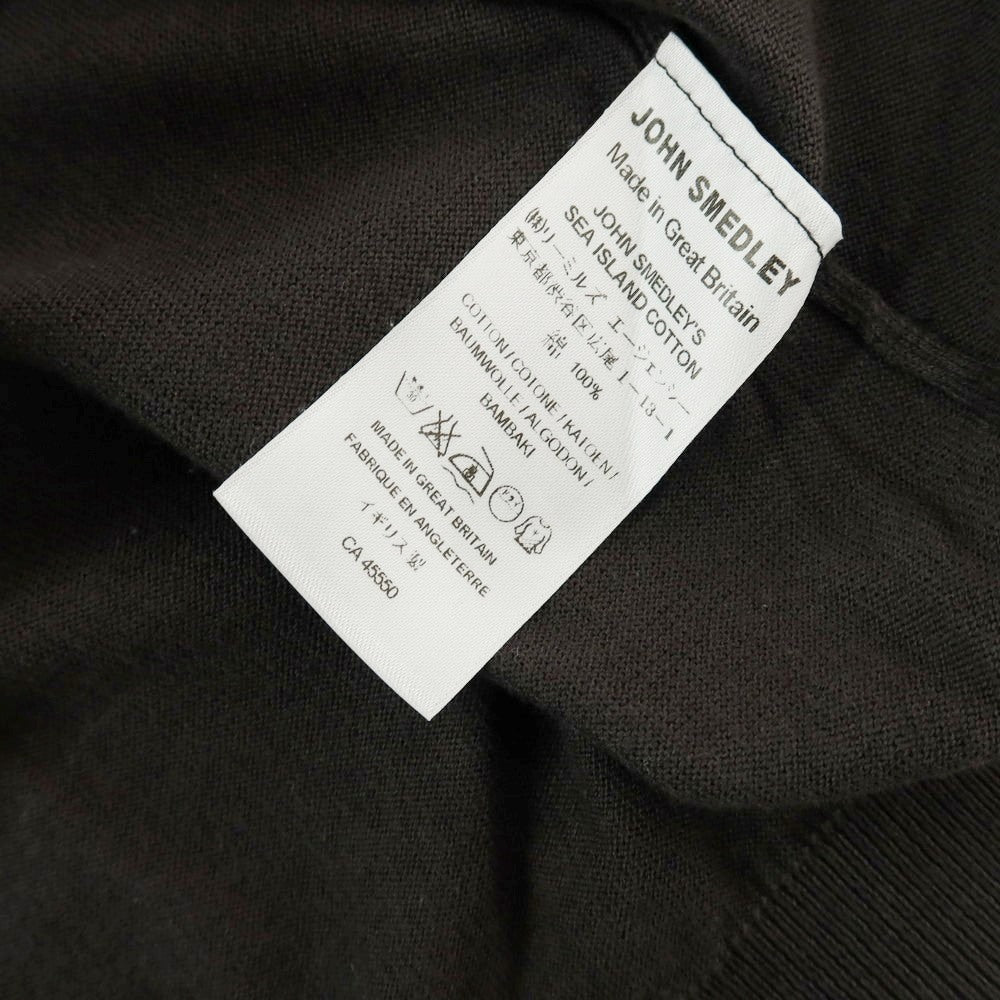 【中古】ジョンスメドレー JOHN SMEDLEY ハイゲージ コットン Vネック 半袖 プルオーバーニット チャコールグレー系【 S 】【 状態ランクC 】【 メンズ 】