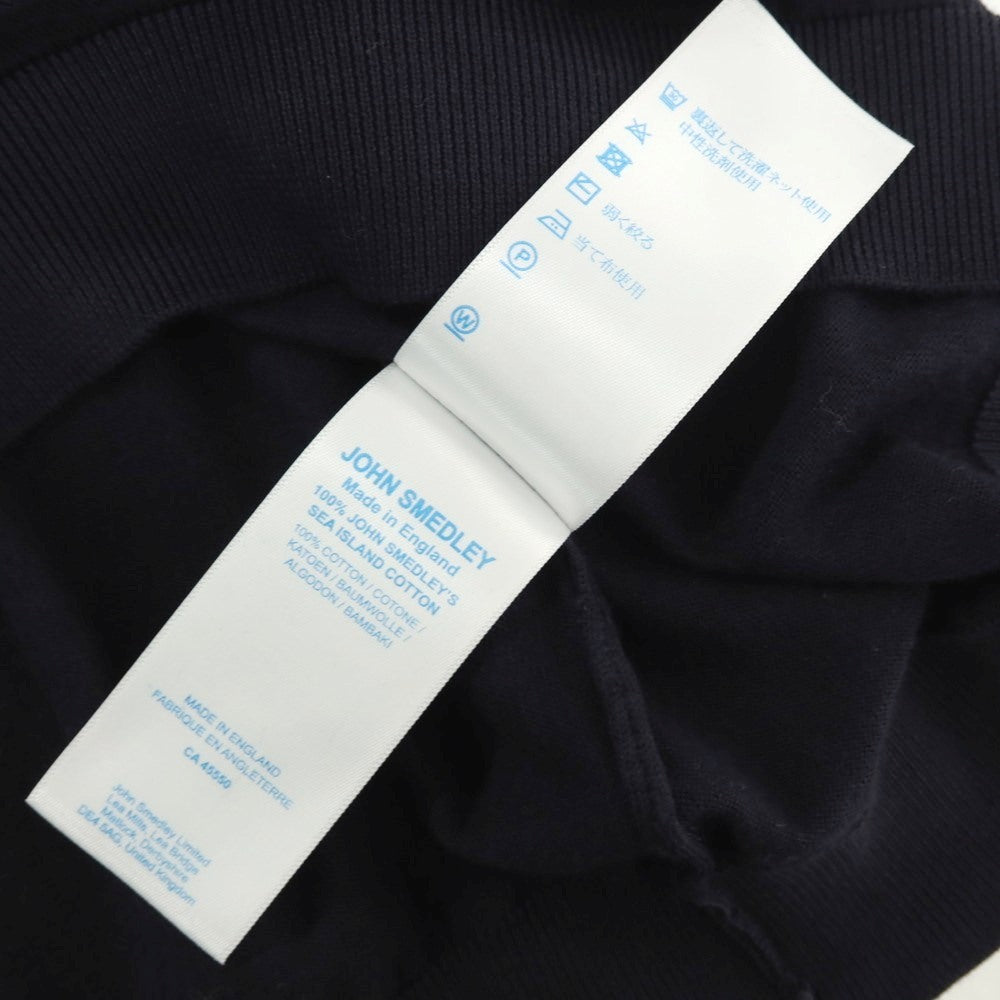 【中古】ジョンスメドレー JOHN SMEDLEY ハイゲージ コットン Vネック 半袖 プルオーバーニット ダークネイビー【 S 】【 状態ランクB 】【 メンズ 】
