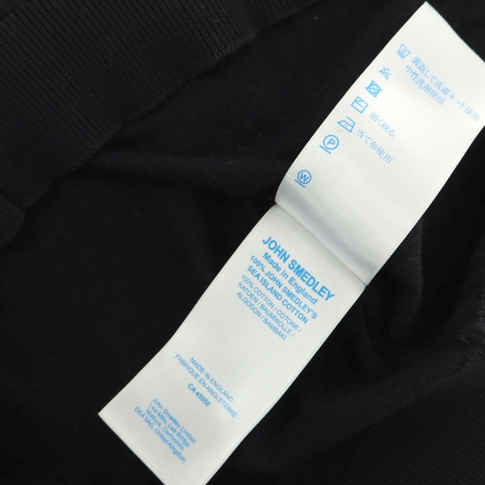 【中古】ジョンスメドレー JOHN SMEDLEY ハイゲージ コットン Vネック 半袖 プルオーバーニット ブラック【 S 】【 状態ランクC 】【 メンズ 】